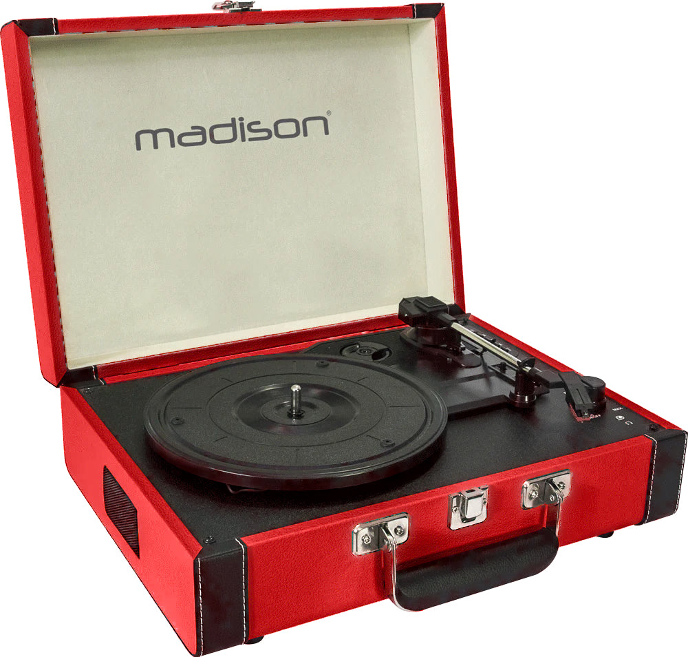 Madison Vintage Pladespiller m. Bluetooth (Rød)