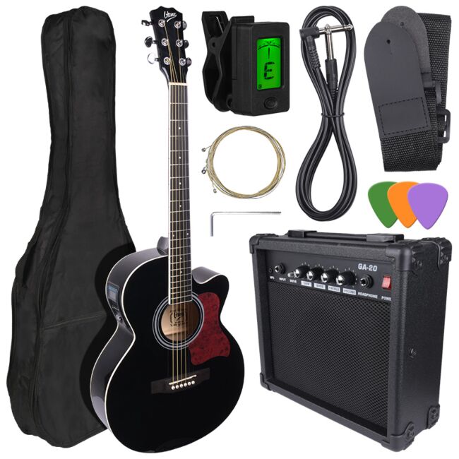 V-TONE EAG SET BK elektrisk akustisk guitar + forstærker