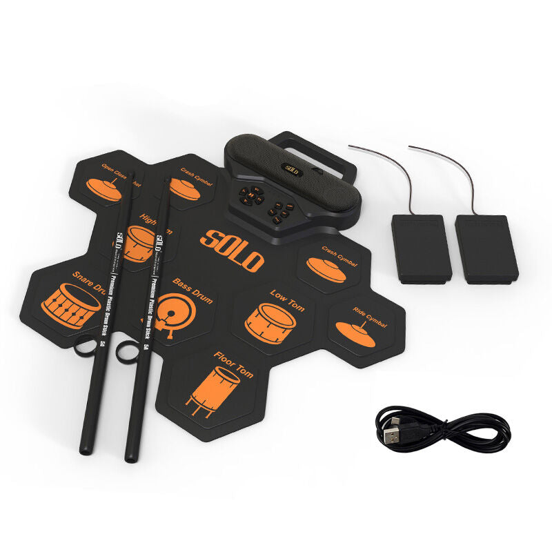 Roll-Up Elektronisk Trommesæt USB-C MP3