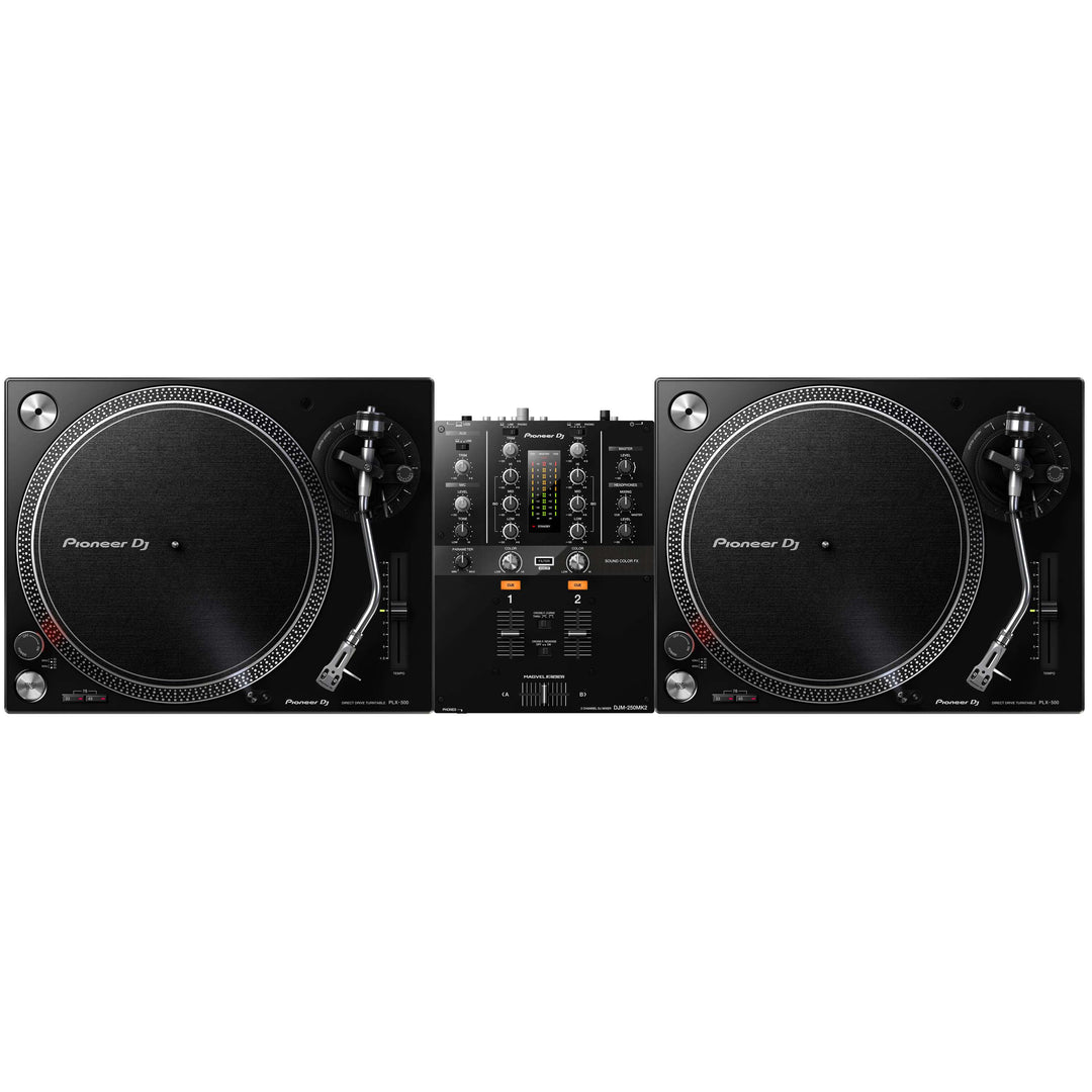 Pioneer DJ DJM-250 MK2 + PLX-500-K Bundle
