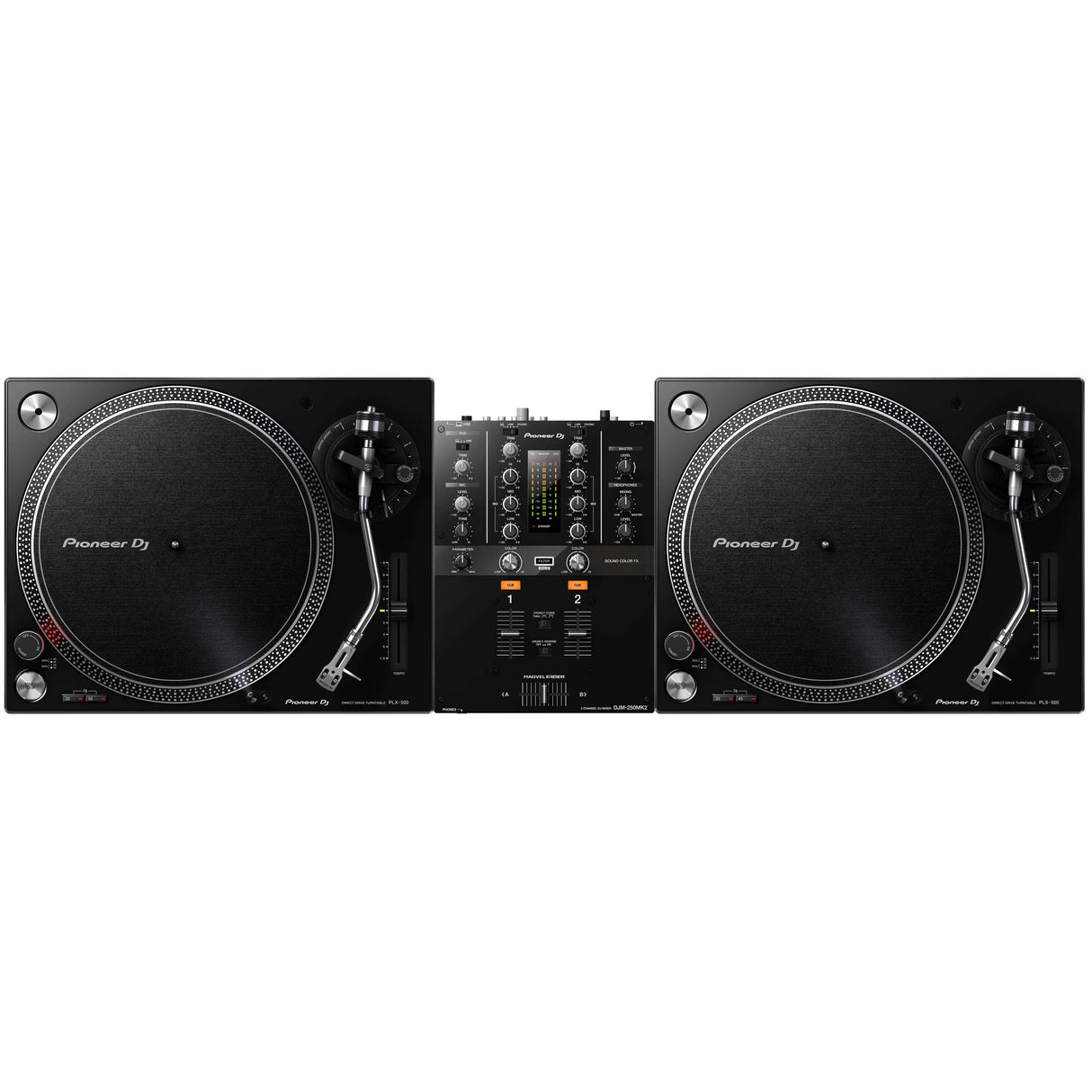 Pioneer DJ DJM-250 MK2 + PLX-500-K Bundle