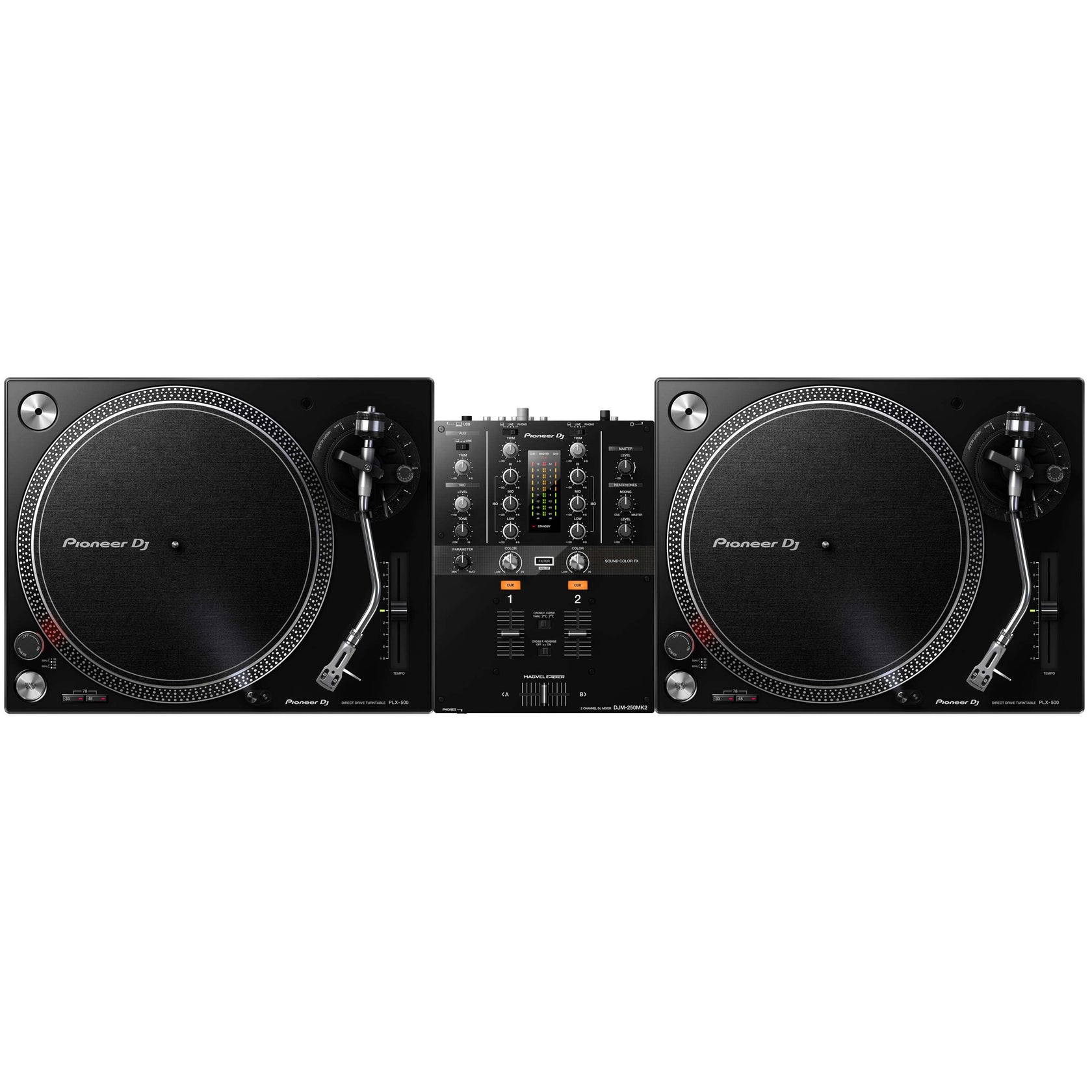 Pioneer DJ DJM-250 MK2 + PLX-500-K Bundle