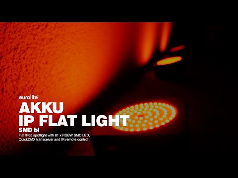 Eurolite Set 8x AKKU IP Flat Light SMD Black + Plastic Case with Trolley
