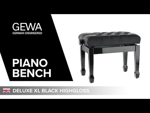 GEWA Piano bench Deluxe XL Black high gloss - Black cover