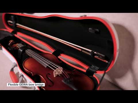 PURE GEWA Form shaped violin cases Polycarbonate FUN - 4/4 - 1/2 (White / Blacj)