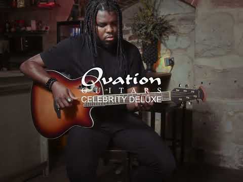 Ovation E-Acoustic Guitar Celebrity Elite Deluxe Deep Contour - Vintage Sunburst Satin (CDX40-1-G)