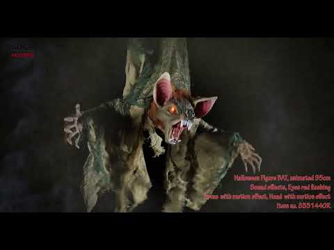 Halloween-figur flagermus, animeret, 95 cm