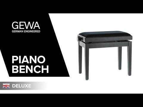 GEWA Piano bench Deluxe - White matt (Seat black)