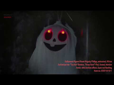 Halloween-figur spøgelset Peter, animeret, 90 cm