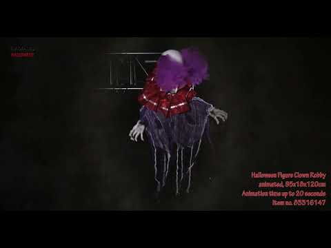 Halloween-figur klovnen Robby, animeret, 120 cm