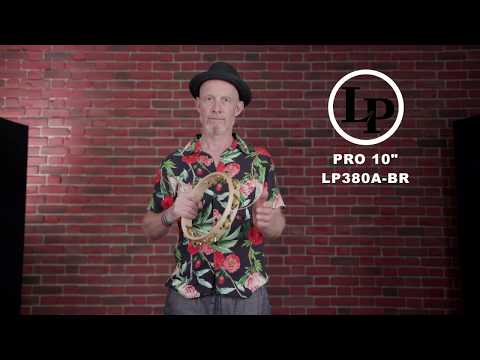 Latin Percussion Tambourine Pro 10 in Single Row Tambourin - Brass (LP380A-BR)