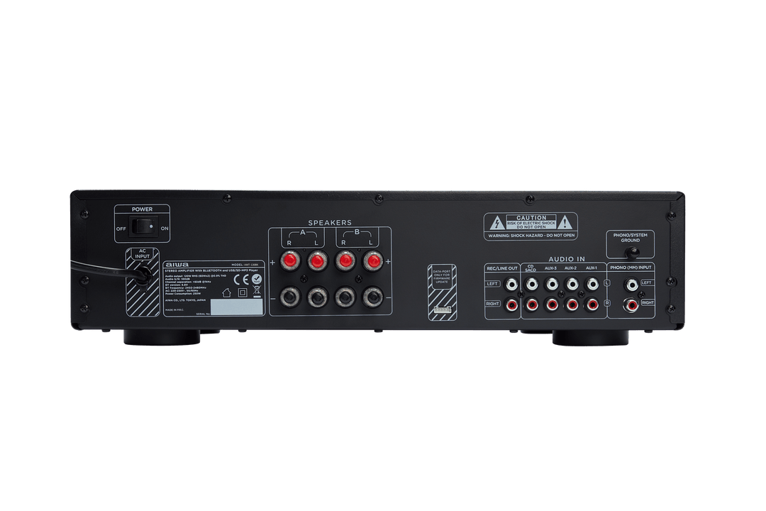 AIWA AMT-130 Forstærker Sort – 120W, Bluetooth & Phono