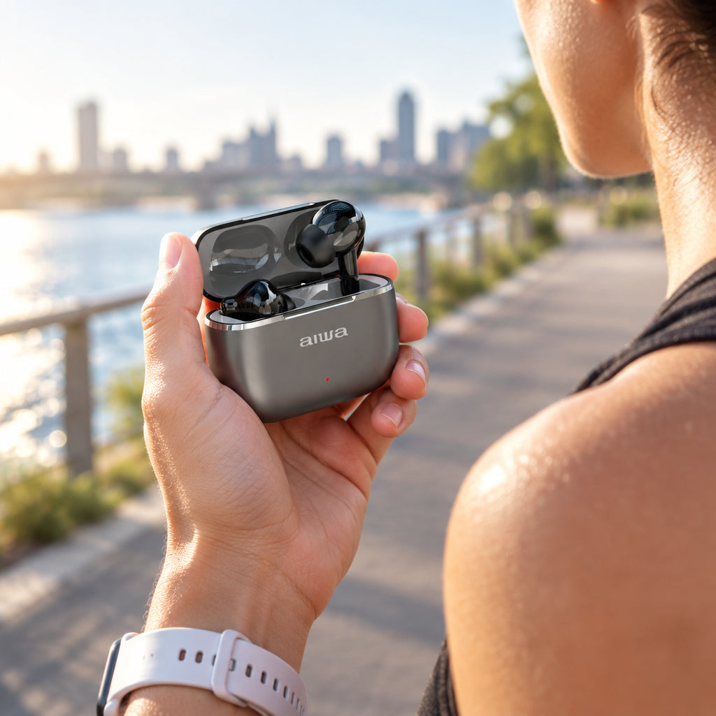 AIWA ETWS-160 True Wireless Earbuds med ANC, ENC og Bluetooth 5.4