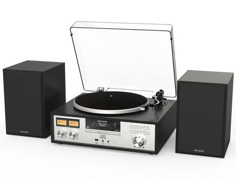 AIWA LPS-1 HiFi Pladespiller med DAB+, CD, Bluetooth og Højttalere, sort