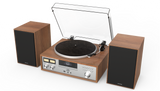 AIWA LPS-1 HiFi Pladespiller med DAB+, CD, Bluetooth og Højttalere, valnød
