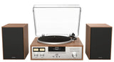AIWA LPS-1 HiFi Pladespiller med DAB+, CD, Bluetooth og Højttalere, valnød