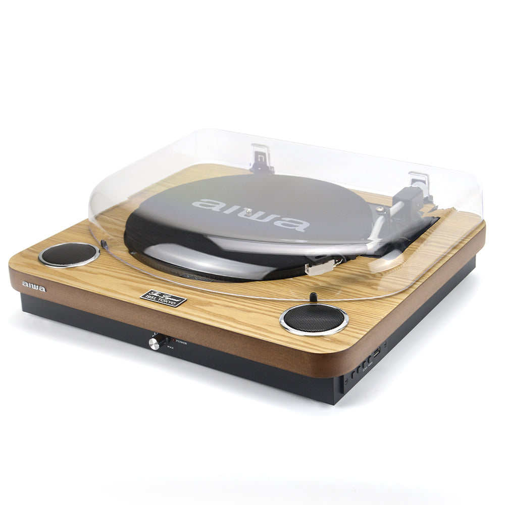 AIWA LPS-25 Pladespiller – Bluetooth, USB & FM, træ