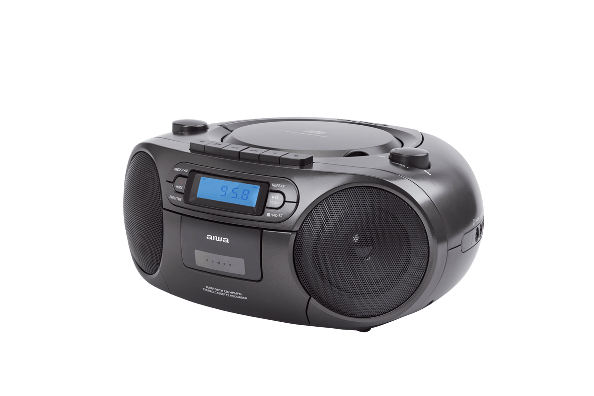 AIWA RC-250 Boombox – CD, Kassette, Bluetooth & FM, sort