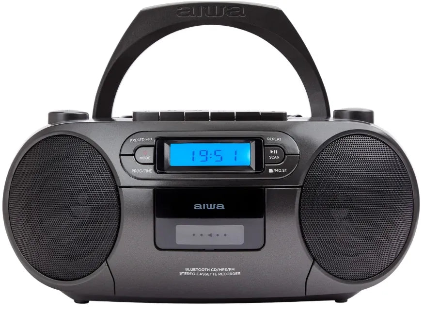 AIWA RC-250 Boombox – CD, Kassette, Bluetooth & FM, sort