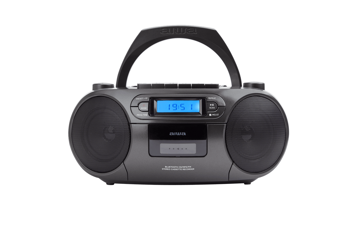 AIWA RC-250 Boombox – CD, Kassette, Bluetooth & FM, sort