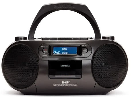 AIWA RC-300 Boombox med CD, Kassette, DAB+, Bluetooth og USB, Sort