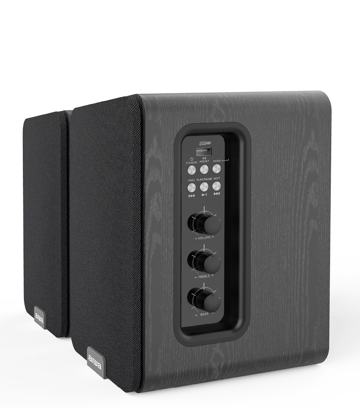 AIWA SPA-200 Aktive Højttalere – Bluetooth & HDMI ARC,sort
