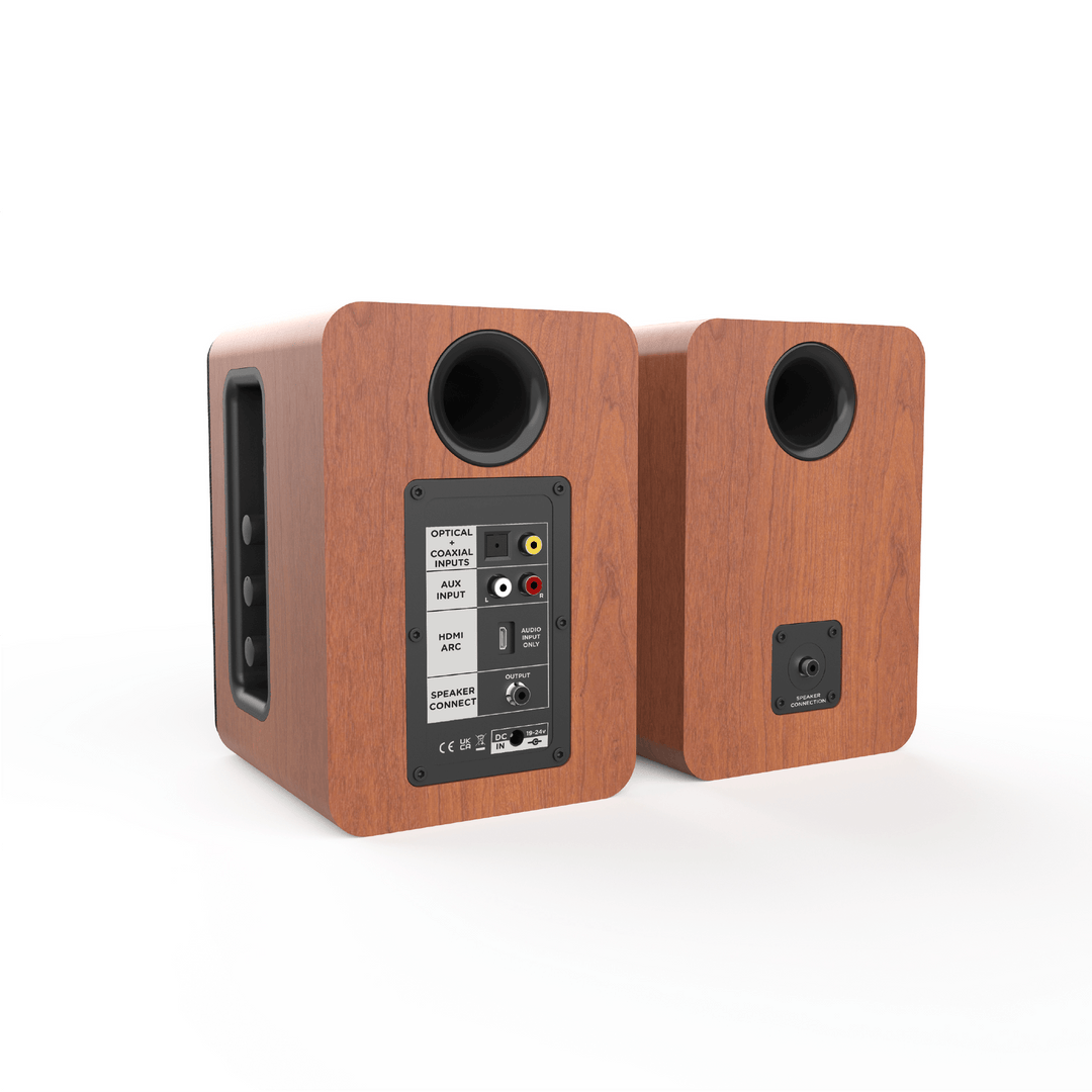 AIWA SPA-200 Aktive Højttalere – Bluetooth & HDMI ARC,brun