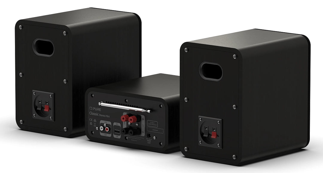 Pure Classic Stereo Mini Hi-Fi System – DAB+, CD, Bluetooth, 40W, Sort