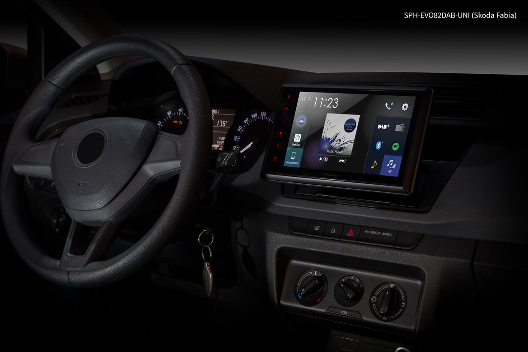 Pioneer SPH-EVO82DAB-Uni1-DIN Bilstereo m. Apple CarPlay, DAB og Bluetooth