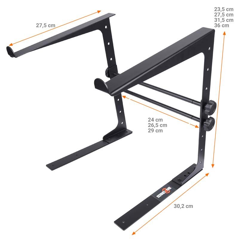 Laptopstativ med monteringsbeslag – justerbart til 12–17", Sort