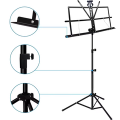 Nodestativ med taske – foldbart og højdejusterbart 65–130 cm