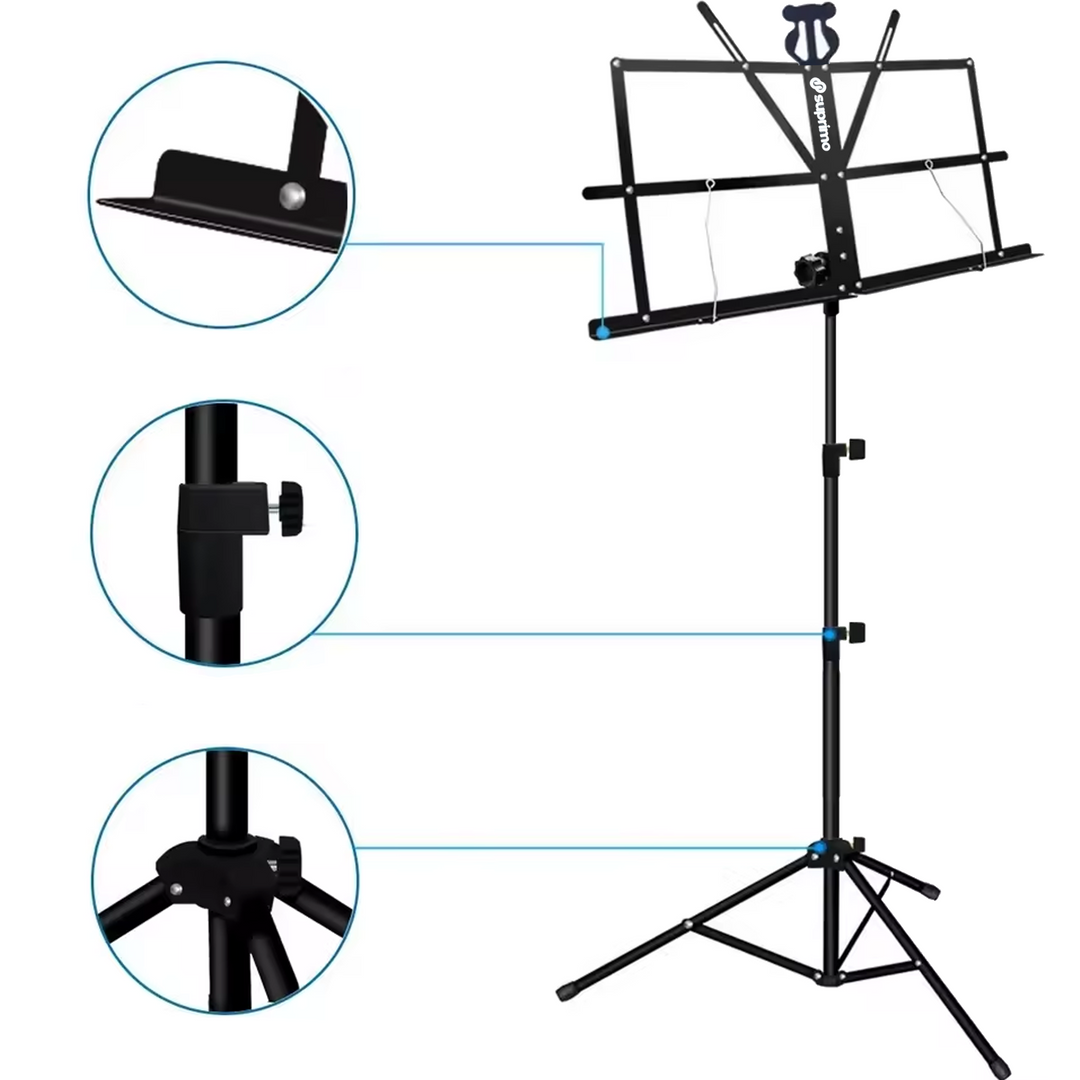 Nodestativ med taske – foldbart og højdejusterbart 65–130 cm