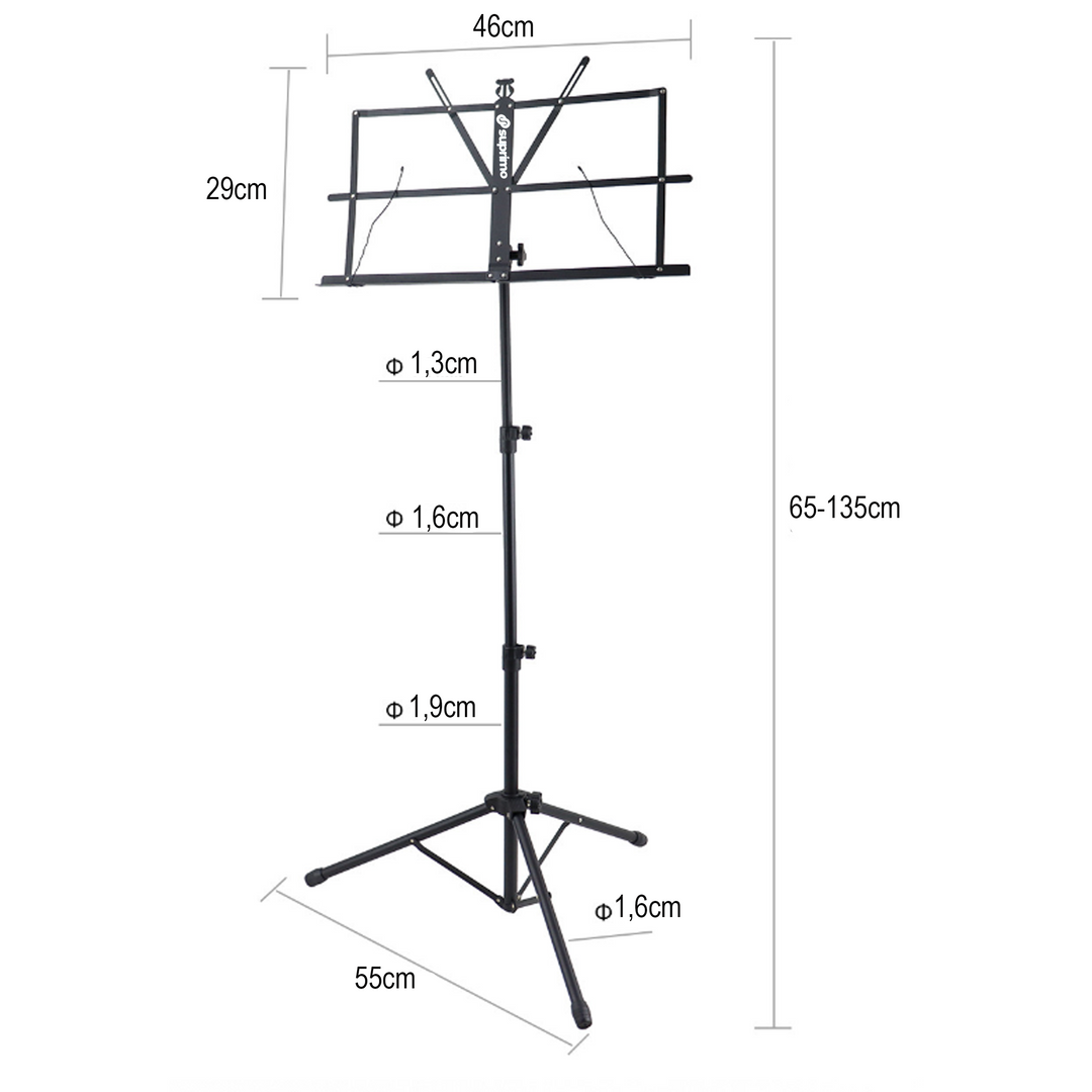 Nodestativ med taske – foldbart og højdejusterbart 65–130 cm