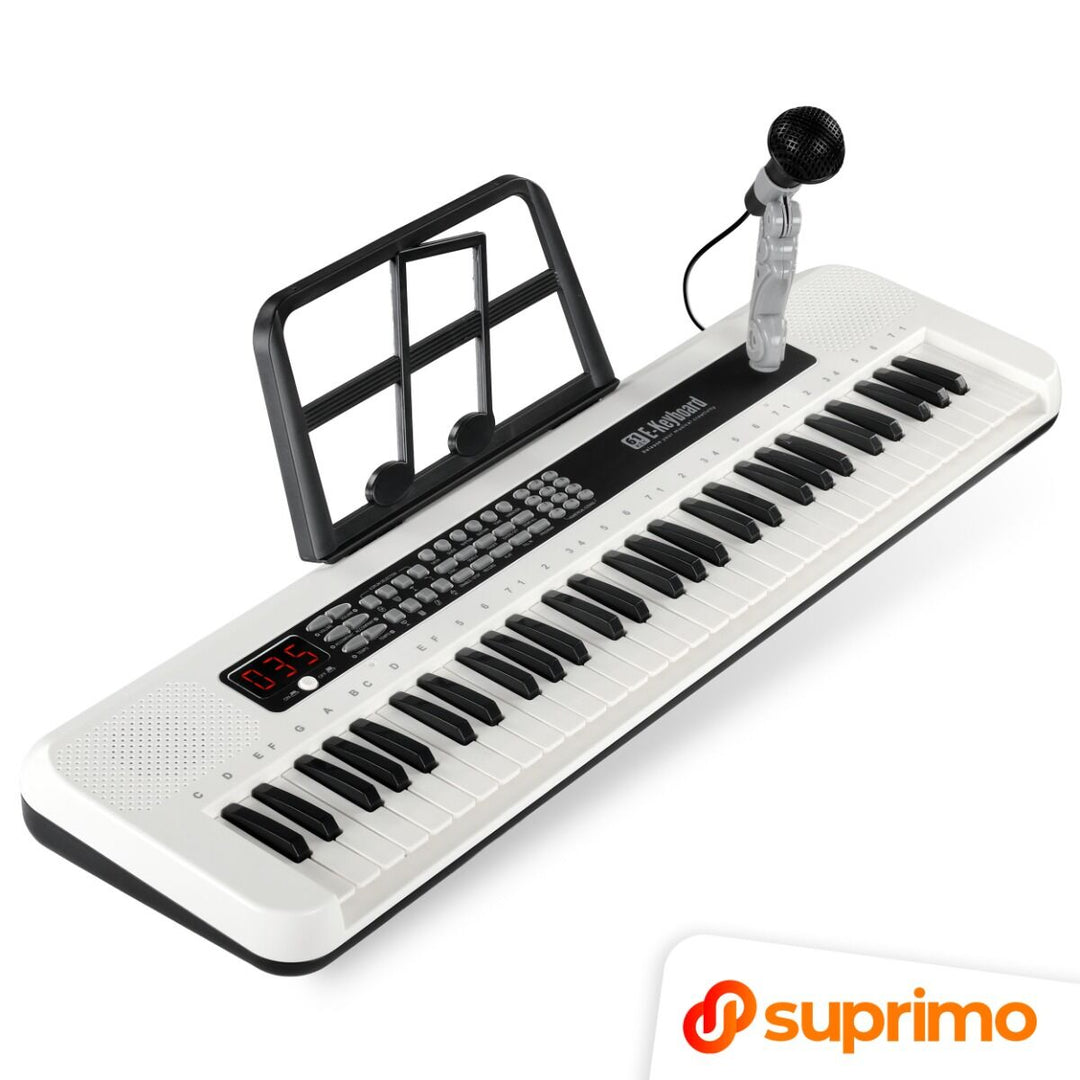 SUPRIMO KEY61 KD Keyboard 61 Tangenter med Mikrofon, Hvid