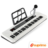 SUPRIMO KEY61 KD Keyboard 61 Tangenter med Mikrofon, Hvid