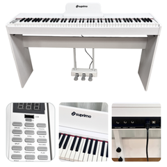 Suprimo SDP88 WH Digital Piano 88 med vægtede Tangenter, Hvid