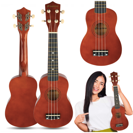 SUPRIMO UK21 DW sopran ukulele 21" mørkt træ