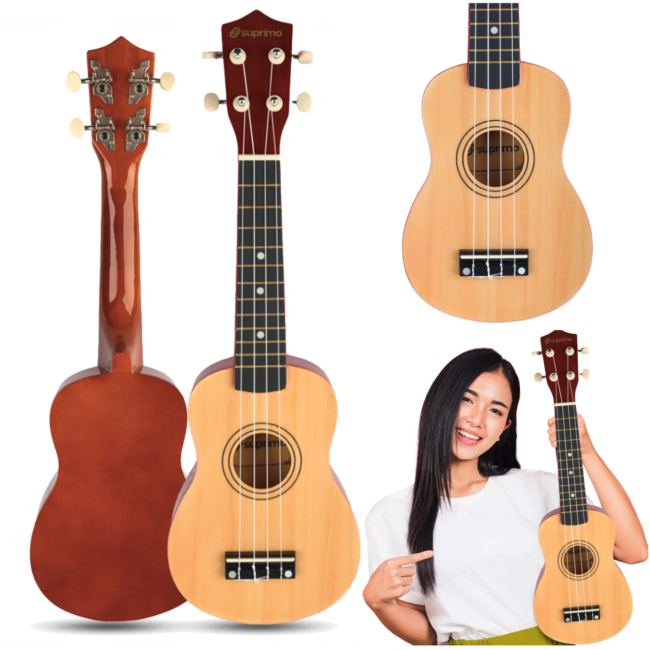 Sopran ukulele; naturligt træ