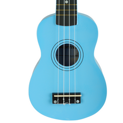 Ukulelesæt med Etui, Tuner og Tilbehør, Blå