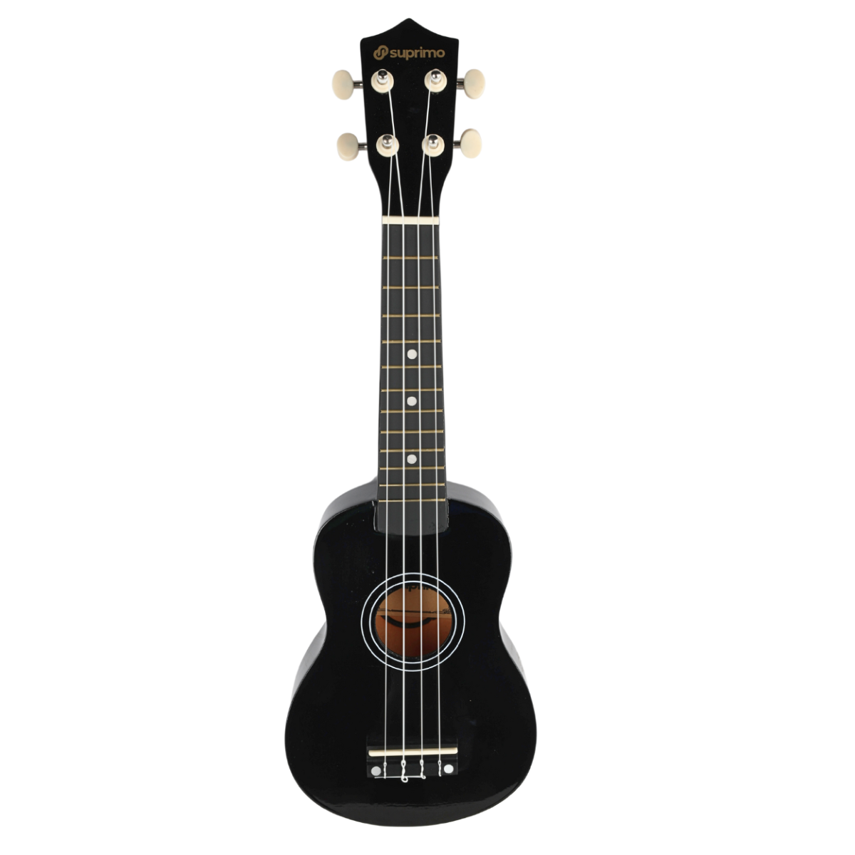 Ukulelesæt med Etui, Tuner og Tilbehør, Sort