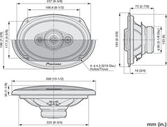 Pioneer TS-A6961F 4-vejs Koaksialsystem (450W, 6"x9")