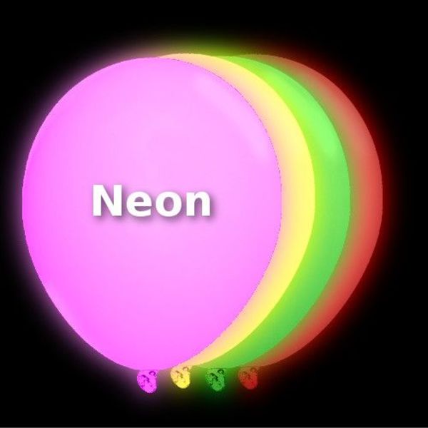 Neonfarvede UV balloner (Mix, 100 stk.)