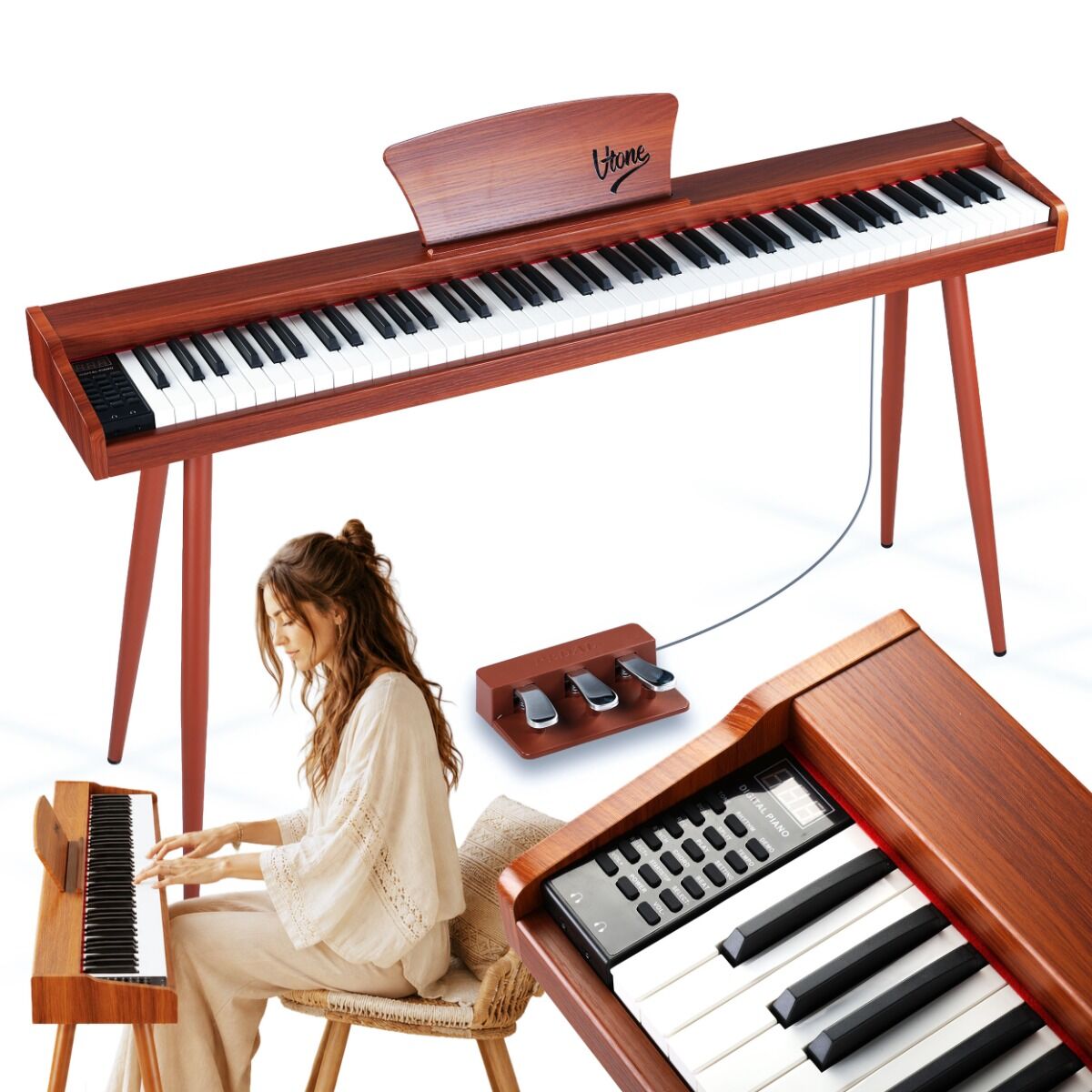 V-TONE BL-130 El-Klaver (Mørk træ)