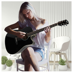 V-TONE VEAG1 CE BK elektro-akustisk guitar 4/4 dreadnought cutaway sort