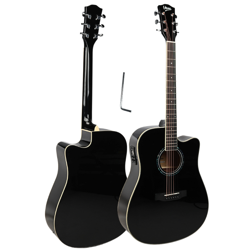 V-TONE VEAG1 CE BK elektro-akustisk guitar 4/4 dreadnought cutaway sort