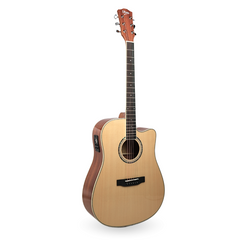 V-TONE VEAG1 CE NT Elektroakustisk Guitar 4/4 Dreadnought Cutaway – Natur