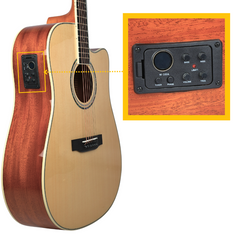 V-TONE VEAG1 CE NT Elektroakustisk Guitar 4/4 Dreadnought Cutaway – Natur