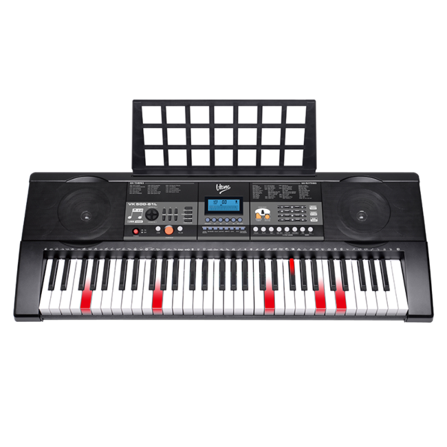 V-TONE VK-500 61L Keyboard – 61 Tangenter med LED Læringsfunktion til Børn og Begyndere