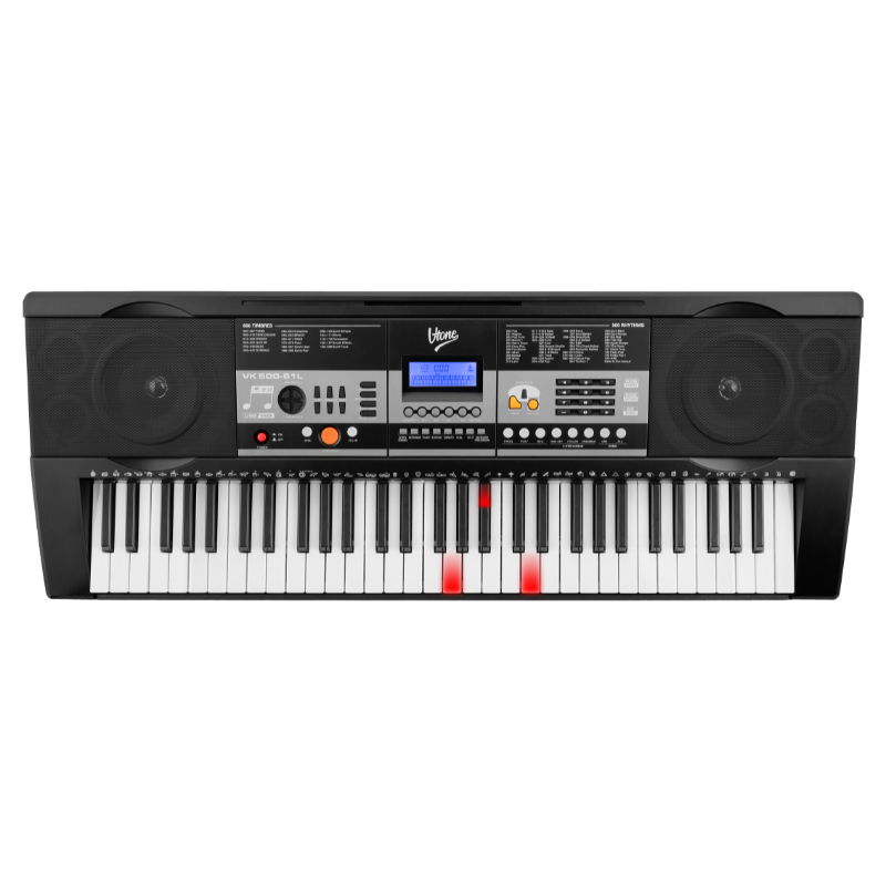 V-TONE VK-500 61L Keyboard – 61 Tangenter med LED Læringsfunktion til Børn og Begyndere