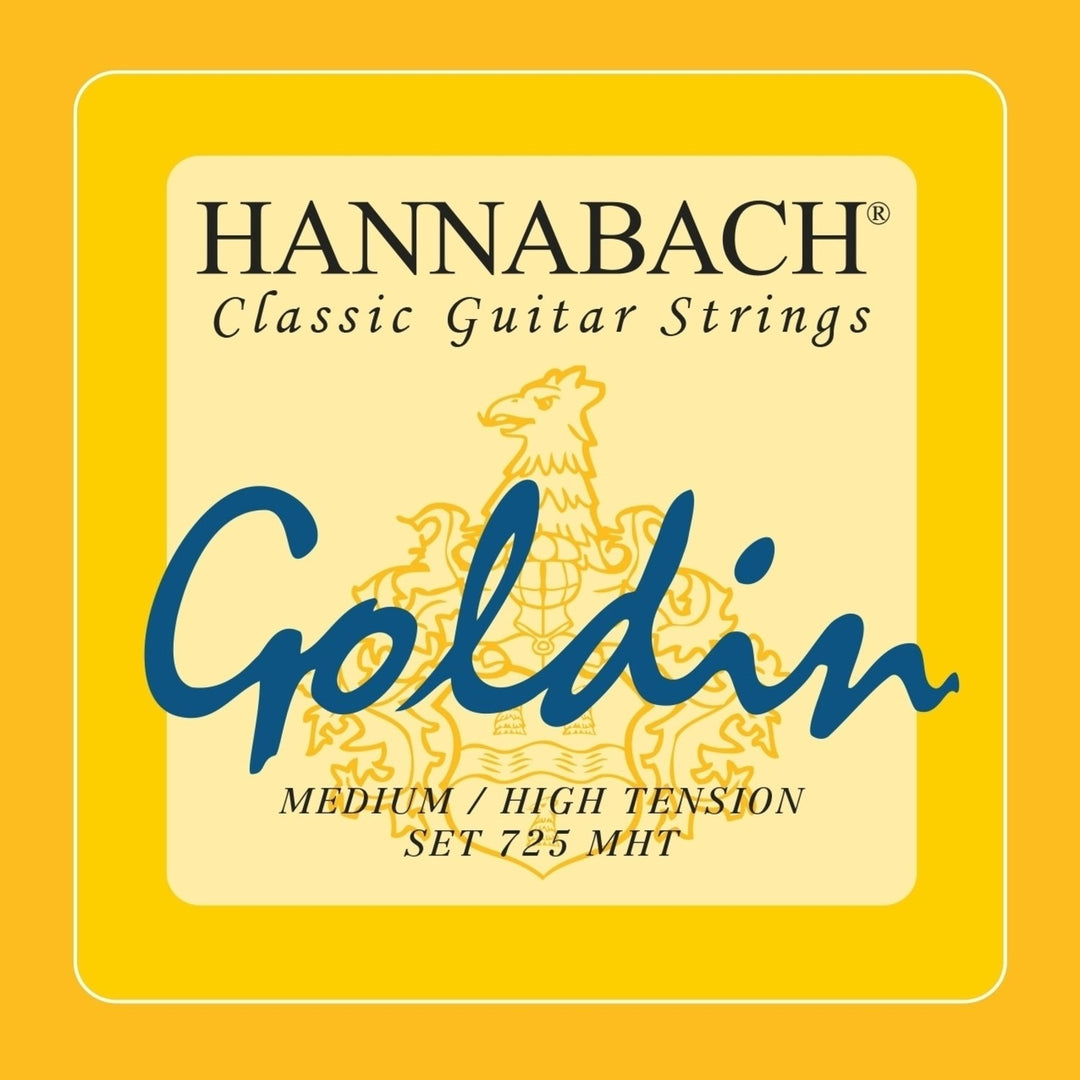 Hannabach Strings for classic guitar Series 725 Medium/High Tension Goldin - 3pc treble set (7258MHTC)